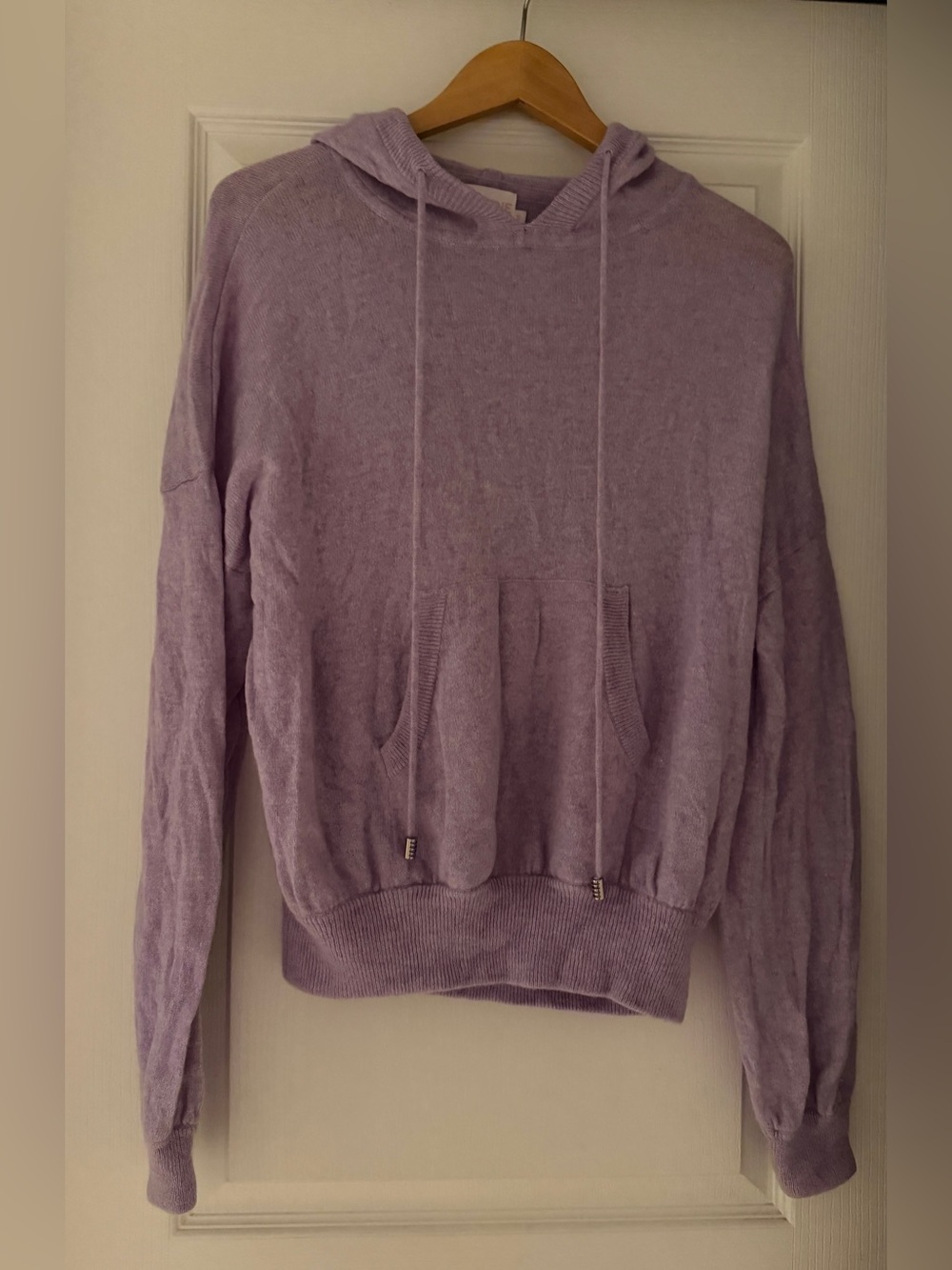 BRODIE Cashmere Lavender/Lilac 100% Cashmere Hoodie Sweater M